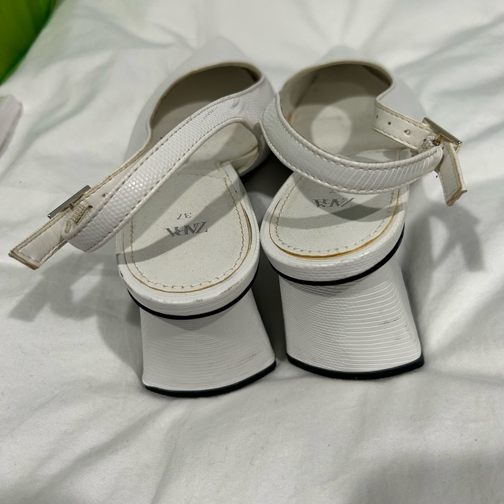 Zara white wide heeled slingbacks - Picture 4 of 4
